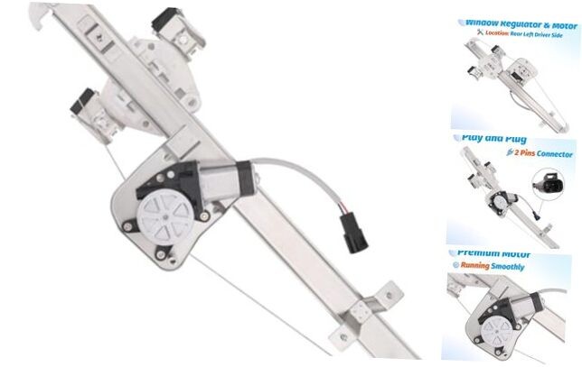 Rear Driver Side Power Window Regulator with Motor Compatible with 2007-2013