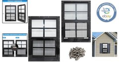 Heavy-Duty 14 x 21 Black Frame Shed Windows with Fiberglass Screens – 2 Pack