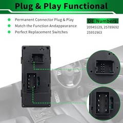 Power Window Control Switch Button Front Driver Side 20945129+22883768+15804093