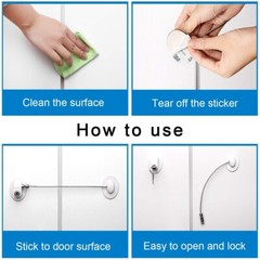 1 Set Child Safety Refrigerator Lock Oval for Cabinet Dishwasher Toilet Adhesive