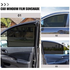 2Pcs Reusable Car Tinted Window Film Black PVC Heat Blocking Insulation