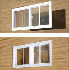Sliding Shed Windows 10″x23″ with Tempered Glass and Removable Screen – 2 Pack