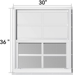 2 Pack Shed Windows 30″ W x 36″ H Flush Mount, Household Windows for Playhouses,