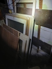 Vintage White Wooden Frame Old Victorian Edwardian 2-Panels Sash Windows