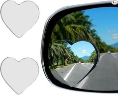 2 Pack Heart Blind Spot Mirrors, Heart Shaped Wide Angle Convex Rearview Side Mi
