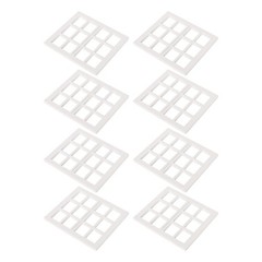 8 Pcs Mini Wooden Dollhouse Window Frames Craft Accessories Decoration Set