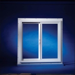 Duo-Corp Agriclass Double Slide Vinyl Utility Window White Glass/Vinyl Window 23