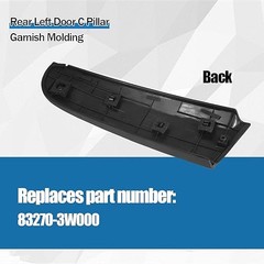 Rear Left Door C Pillar Garnish Molding Fits for 2011-2016 KIA Black Rear Left