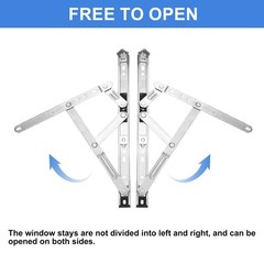 4Pcs Casement Window Hinge, 14-inch Stainless Steel Friction Stay Hinges