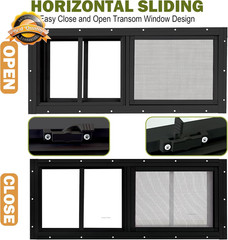 2 Pack Shed Windows, 10″X 18″ Black Sliding Window Suitable for Chicken Coop, Sh