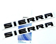 2Pack OEM Sierra Nameplates Letter Emblems Badges Glossy Compatible with Black