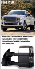 Super Duty Chrome Plated Mirror Covers Ultra Durable Top Half for 2008-2016 Ford
