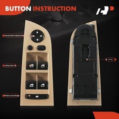 Front Left Driver Side Power Window Switch | With Power Folding Mirrors