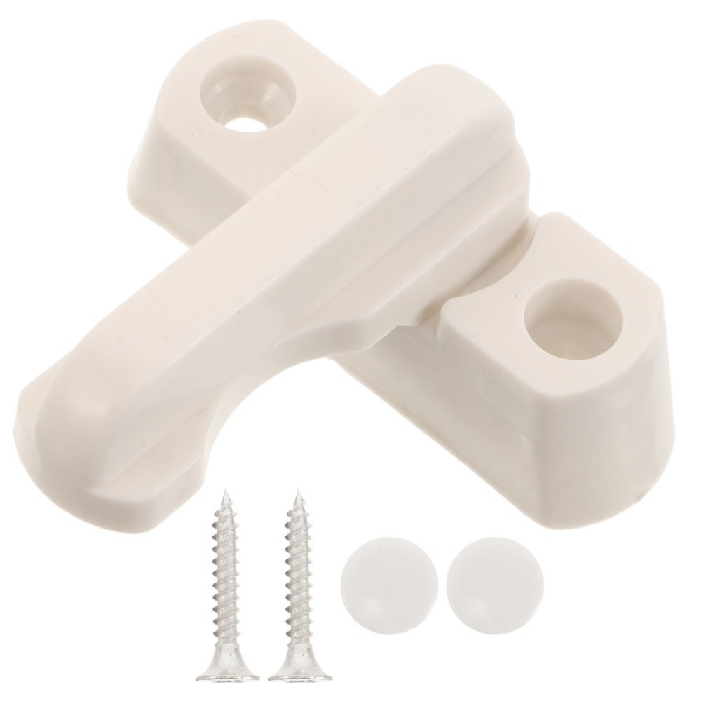 1 Set Durable Plastic Metal Window Safety Latch White for Home Security