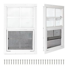 2 Pack 12″x18″ Sliding Shed Windows – Flush Mount, Tempered Glass, Fiberglass Sc