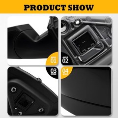 Gloss Black Driver Side Mirror Assembly Compatible with 2014-2019 Impala Left