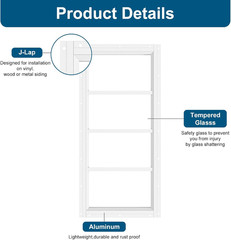 10″x23″ Tempered Glass Fixed Shed Windows – 2 Pack for Outdoor Buildings