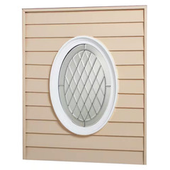 20 In. X 28.75 In. White Triple-Pane Insulated Glass Oval Vinyl Geo Picture Wind