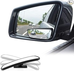Adjustable Stick-On Blind Spot Mirror for Cars, Wide Angle Convex Rear View Desi