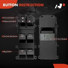 Front Left Driver Side Power Window Switch | Compatible with Honda Pilot 2012