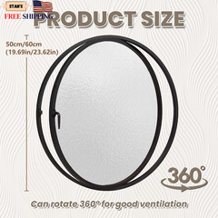 23.6″ Round Rotating Pivot Window Tempered Glass Flush Mount Metal Frame NEW….