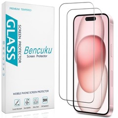 (2 Pack) Screen Protector for iPhone 15 Tempered Glass 6.1 iPhone 15 6.1-inch