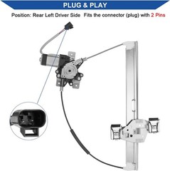 Rear Left Driver Side Power Window Regulator with Motor Compatible with Hummer