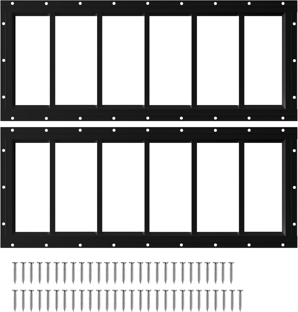 2 Pack Shed Windows 10″x35″, Transom Window Fixed Design with Tempered Glass for