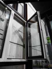 Double Sash European Tilt & Turn Window uPVC Black Exterior – In Stock in NJ!