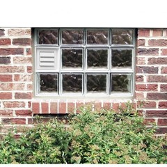 17.25 x 11.5 in. Frameless Wave Glass Block Window with Dryer Vent