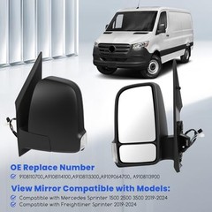 Driver Left Side Mirror Compatible with Merecedes Left Driver Side 7Pins Black