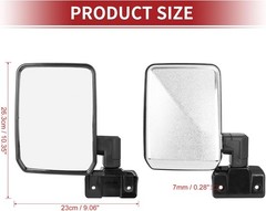 Pair Car Rear View Mirror Silver Tone for Land Cruiser 70 75 78 Series 1985-2