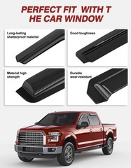 Window Rain Guards Fit for 2009-2014 Ford F150 SuperCrew Cab, Outside-Mount E…