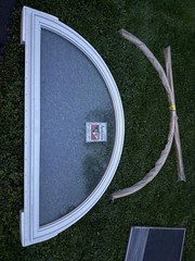 Andersen 400 Series 1/2 Round Window 29×49 White/Wood Double Pane GBG