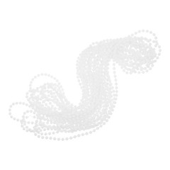 White Continuous Beaded Chain Replacement for Roller Blinds Pom Material