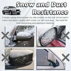 2PCS Side Mirror Covers, Drawstring Design for Dust and Snow Protection, Winter