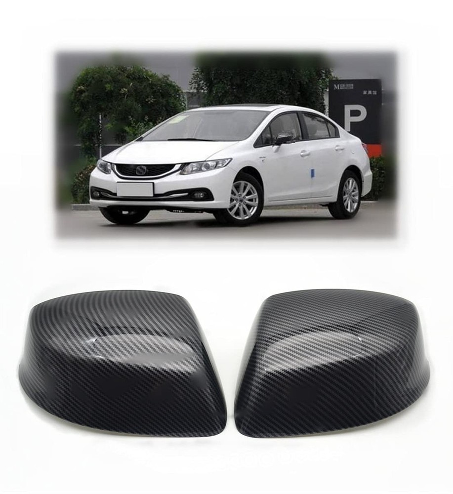 for Hon-da Civic 2012-2013 Carbon Fiber Side Mirror Cover Caps – Direct Repla…