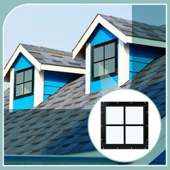 2 Pack 12″ x 12″ Black Flush Mount Shed Windows with Tempered Glass for Coop, Ba