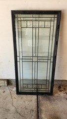 Art Deco Fixed Home Window Black Metal Frame Single-Pane Decorative Glass Grid