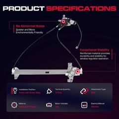 Front Driver Side Power Window Regulator with Motor (2 Pins) Fit for 2003-2014 F