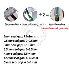 PVC Window & Door Wedge Gasket Double Glazing Rubber Repair Seal PVC For 2mm-5mm