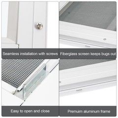 12″ x 18″ Tempered Glass Shed Windows, 2 Pack Small Sliding Windows for Coop, Pl