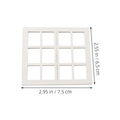 8 Pcs Miniature Wooden Window Frames For Dollhouse Craft Diy Decoration Models