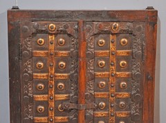 Antique Wooden Large Wall Décor Window Panel Frame Original Old Fine Metal Work