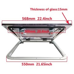 ISURE MARINE Boat Square Aluminum Alloy Frame Porthole Tempered Glass 500*500mm