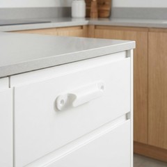20Pcs Reusable Plastic Cabinet Handles White for Sliding Doors and Drawers