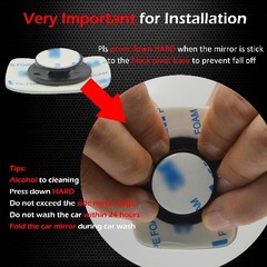 Slim Square Blind Spot Mirror, HD Glass Frameless Convex Rear View Mirror, Pack