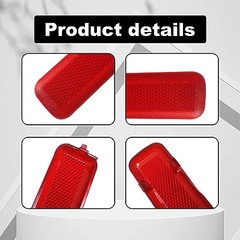 1 Pair Rear Left Driver and Right Passenger Side Door Red Reflector Panel