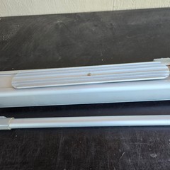 Retractable Roll Up Banner Stand Silver Aluminum Base Pole 33in Need repair Case