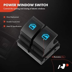 Front Left Driver Power Window Switch Compatible with Volkswagen Golf 2010